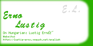 erno lustig business card